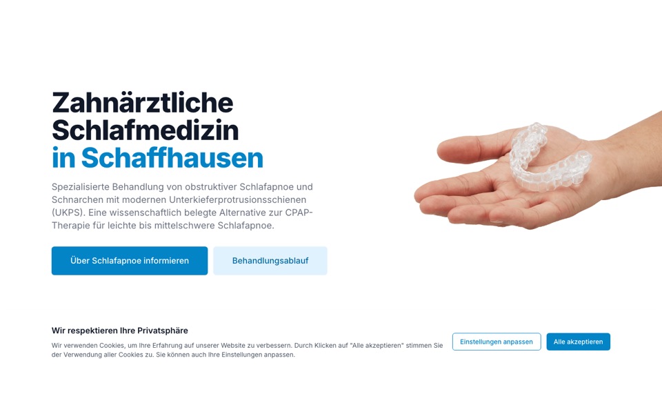 Startseite von schlafzahnmedizin.ch